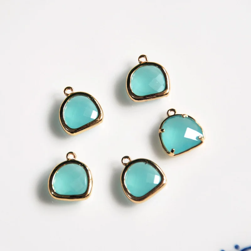 amazonite 2 шт./партия золотого цвета подвески в форме капли воды золотые украшения для рукоделия для женщин - Окраска металла: amazonite