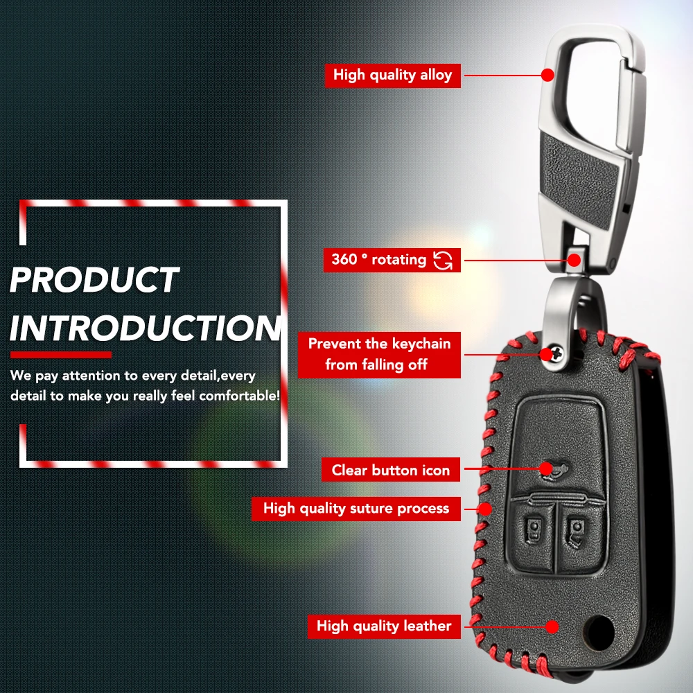 3 кнопки Кожаный Автомобильный Брелок дистанционного управления с ключом чехол