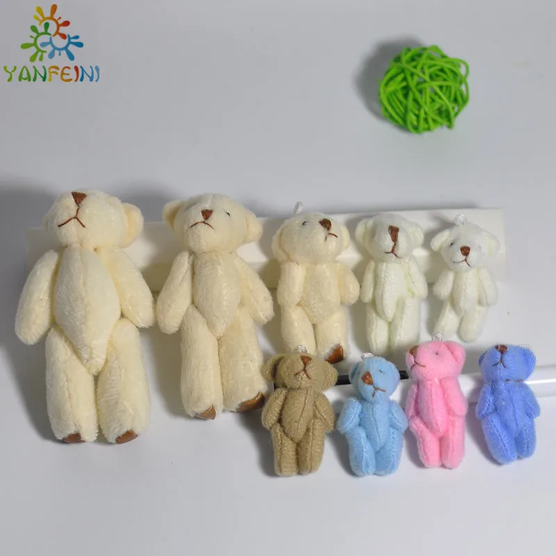 Новая деталь 10 шт./лот мини Мягкий шарнирный медведь Тедди длинные шерстяные