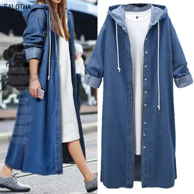 Осенняя новая однобортная джинсовая куртка с капюшоном и длинными рукавами