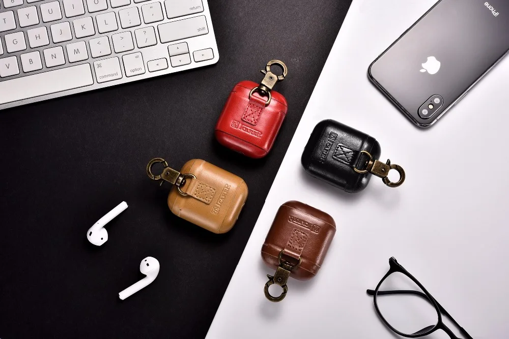 Новейший чехол для AirPods Винтажный из натуральной кожи Apple Airpods роскошная Защитная