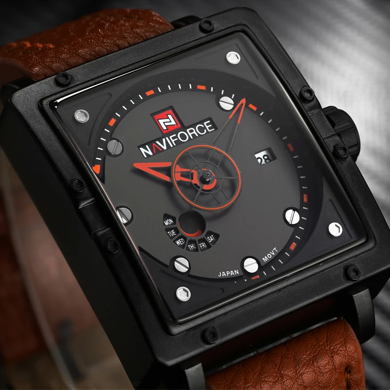 NAVIFORCE мужские часы лучший бренд класса люкс повседневные кварцевые часы для дайвинга кожаные спортивные наручные часы relojes hombre Relogio masculino часы
