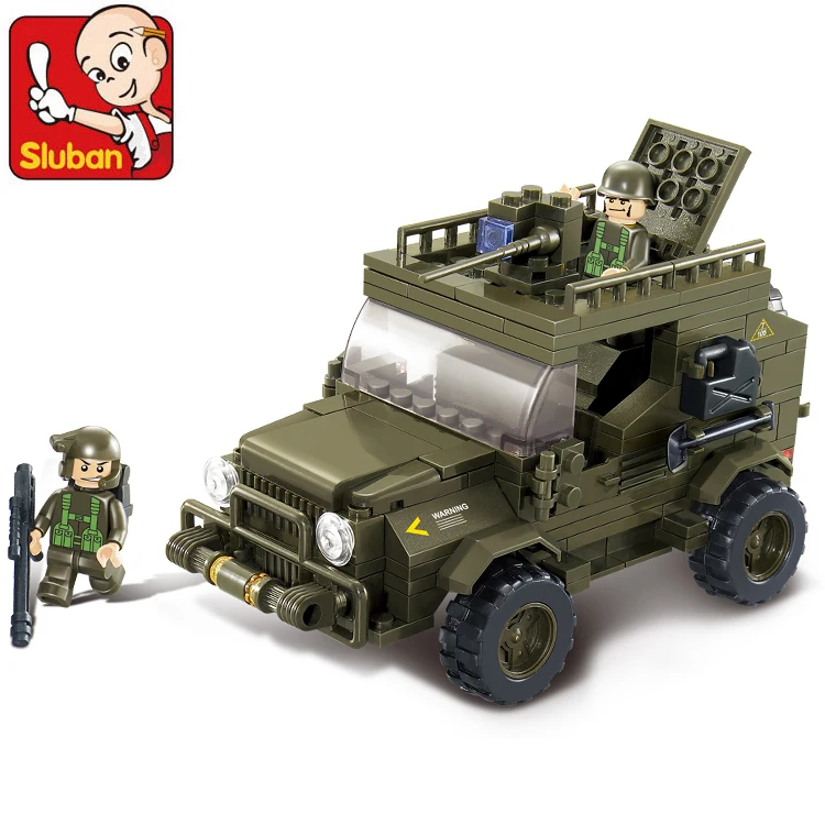 Sluban Building Block Набор совместим с Lego сухопутные войска Армейский Джип 221 шт. 3D