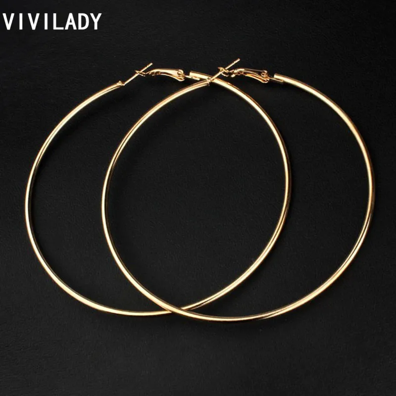 VIVILADY Горячая Новинка 8 см большой обруч серьги для женщин мать золото цвет модные ювелирные изделия Bijoux аксессуар День рождения Brincos De Gota подарки