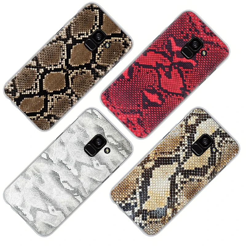 Жесткий чехол змеиной кожи для телефона Samsung A5 A7 A9 A6 A8 Plus A10s 20s 30s 40s 50s 60 70|Бамперы| |