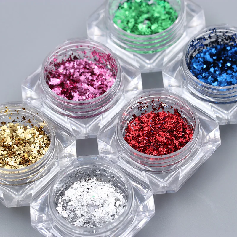 1 коробка нестандартные Блестки для ногтей цветные блестки пудра хлопья