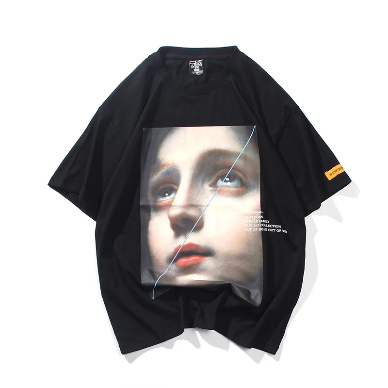 Men Harajuku T Shirt Funny Little Girl Hip Hop T-Shirts Streetwear 2019 Summer Short Sleeve Tshirt Cotton Tops Tees Black White | Женская