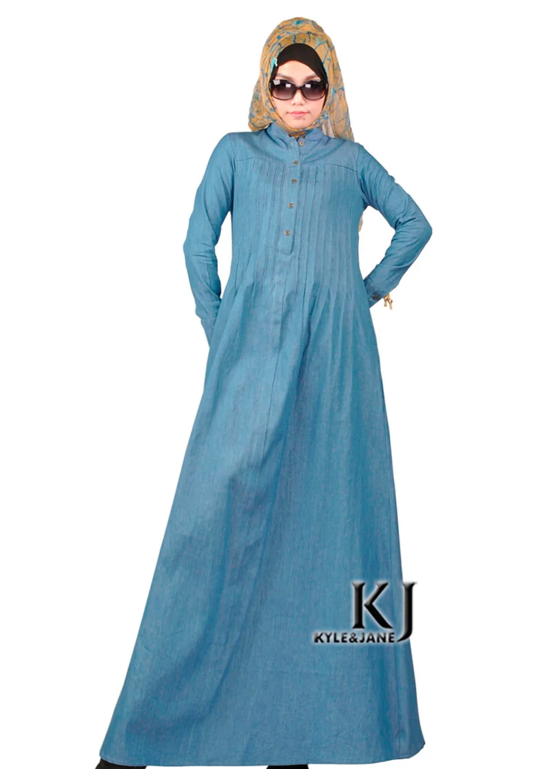 Модные джинсы мусульманское платье Абая Мусульманская одежда для Дубай женщин