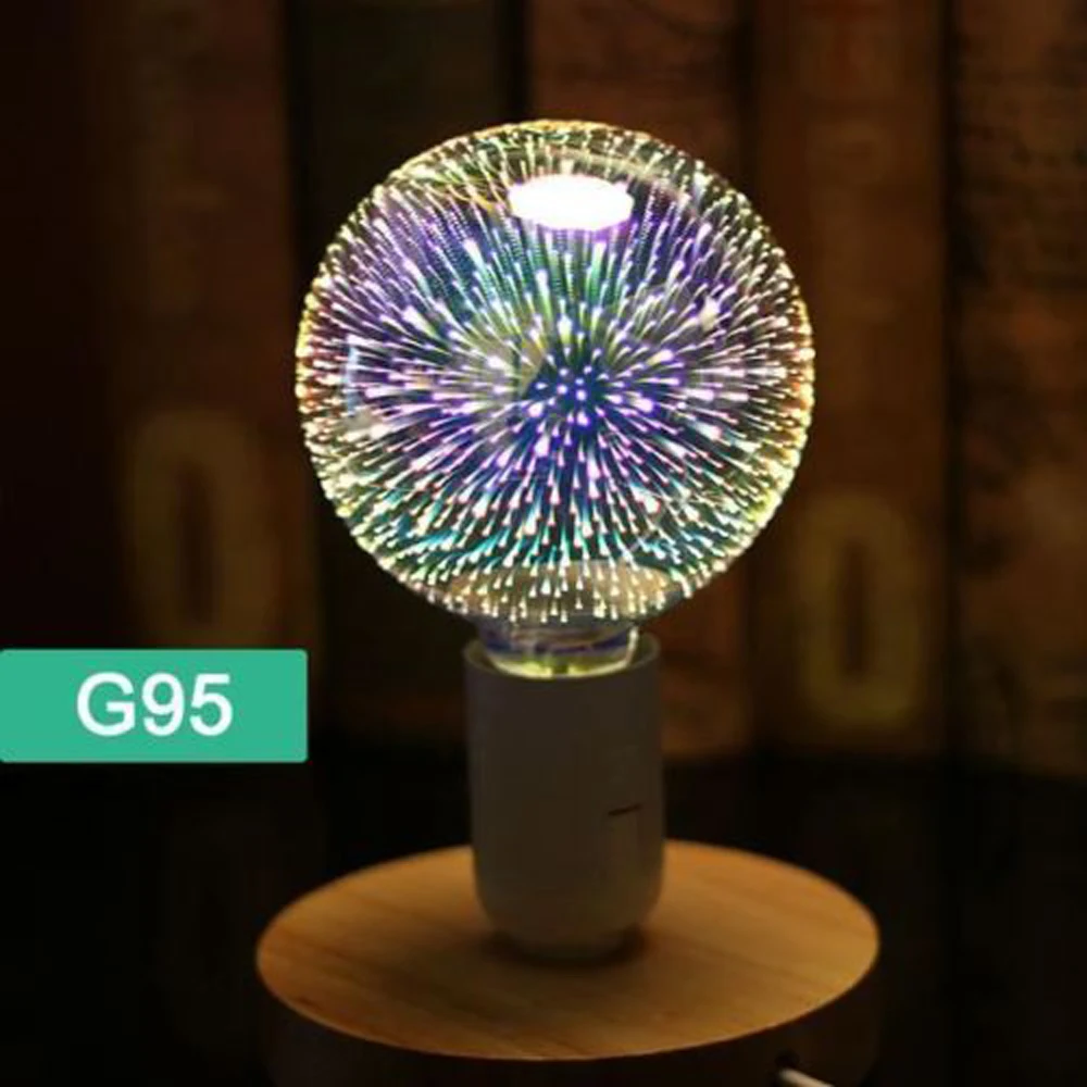 Светодиодный светильник лампы 3D украшения лампы 110V 220V ST64 G95 G80 G125 A60 E27 праздничный светильник s Новинка Рождество светодиодные лампы
