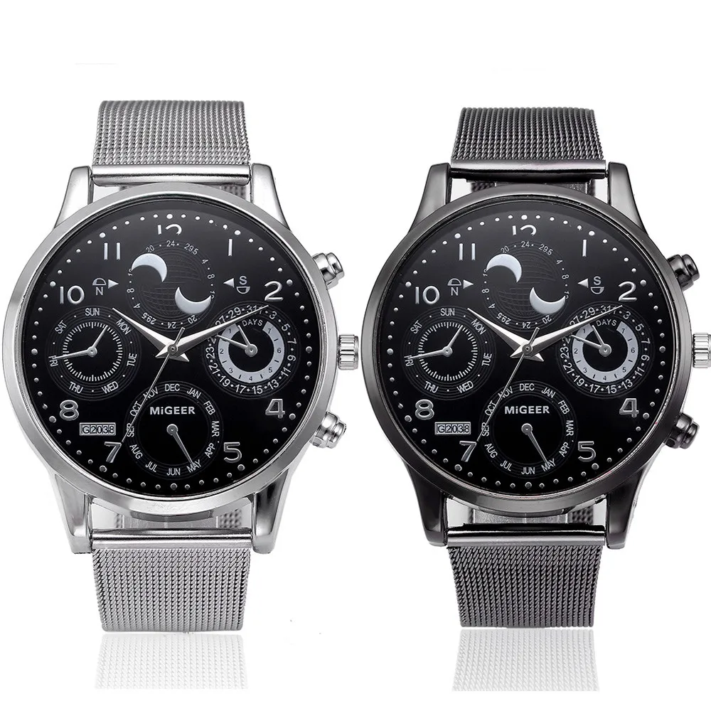 Классические мужские и женские наручные часы кварцевые повседневные со стальным