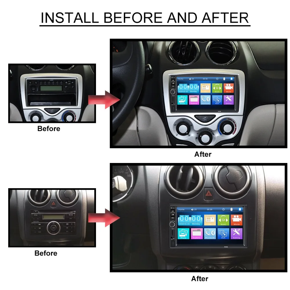 2 din автомагнитола coche recorder Bluetooth 2din 12 В плеер " HD сенсорный экран MP3 MP5 Авто аудио стерео TF USB FM Авторадио 7012b