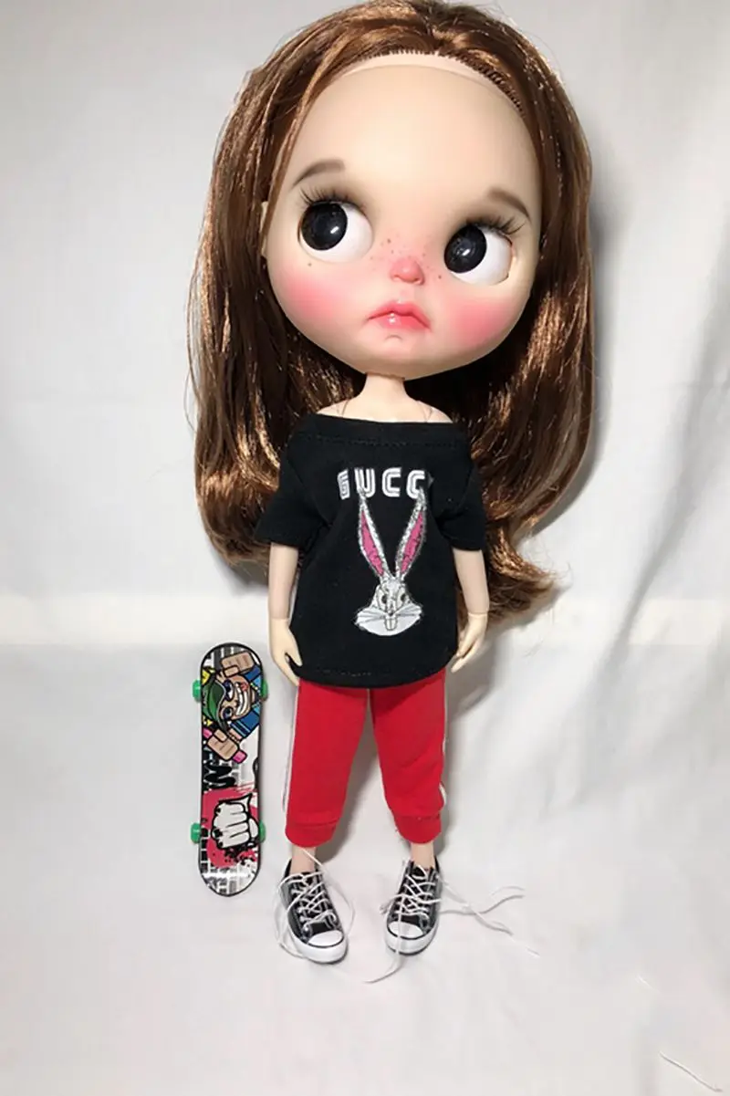 1 комплект крутой 1/6 Blyth Кукла Одежда Повседневная футболка + брюки для Azone 30 см