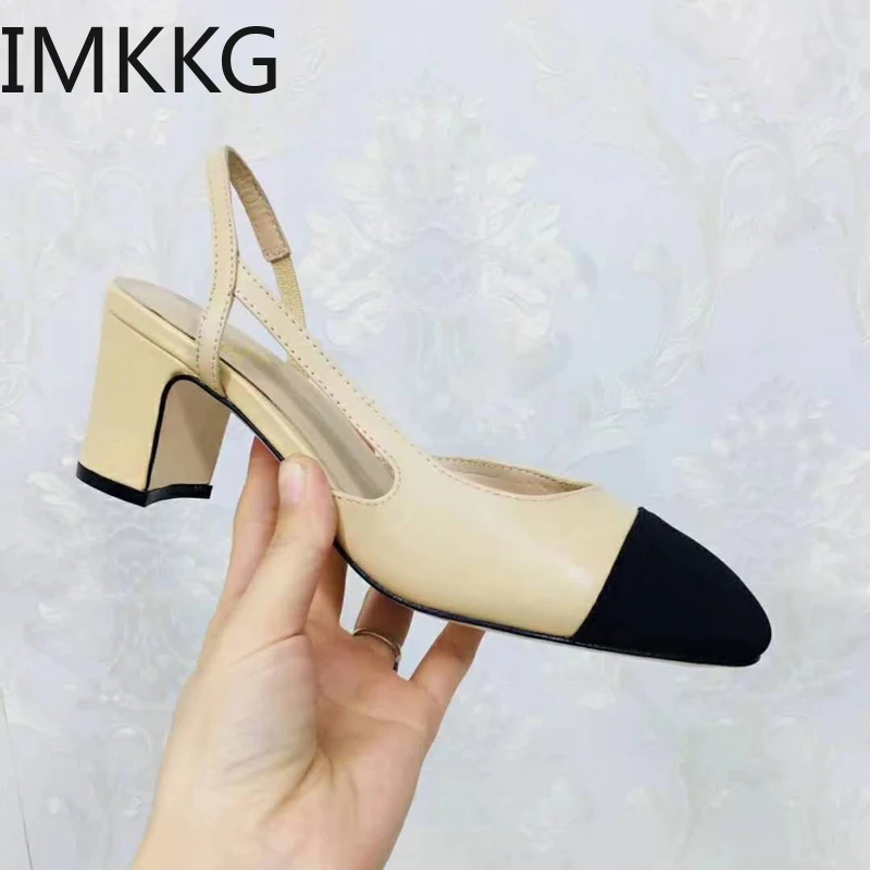 Лидер продаж 2019 летняя женская обувь классическая на среднем каблуке модная с