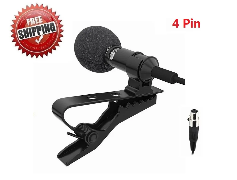 Bolymic Lavalier отворот клип на микрофон TA4F 4 контакта XLR для Shure беспроводной micro