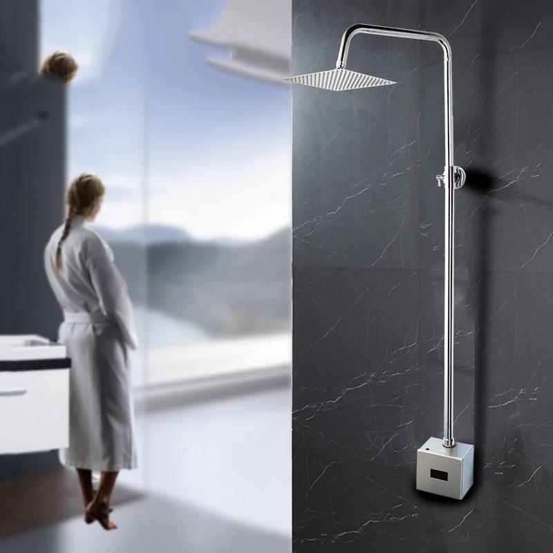Square Shower set Автоматический душевой набор для ванной, Инфракрасный Душ, руки, Бесконтактный кран, сенсорный кран, индуктивный Электрический душевой кран, смеситель, набор - Цвет: Square Shower set