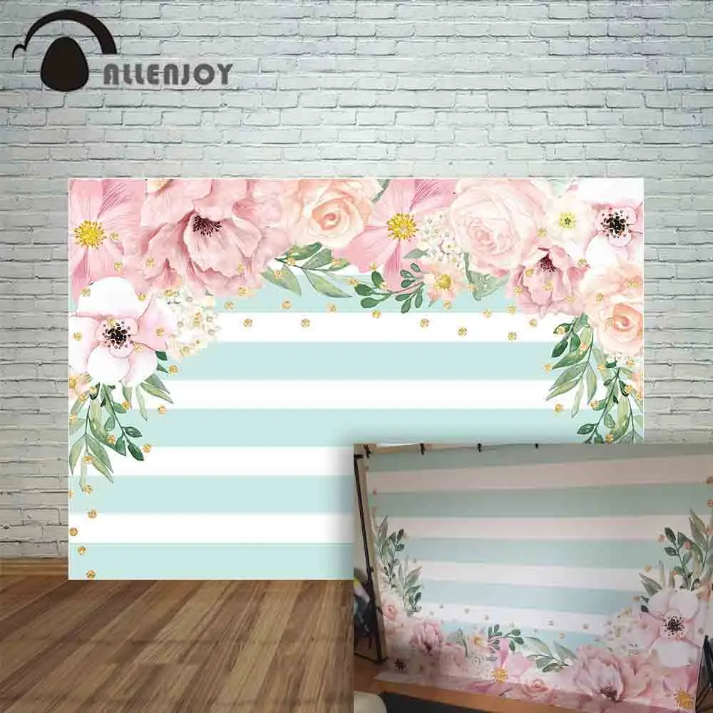 Allenjoy фон-валентинка фотография зеленые полосы Розовые цветы свадьба день