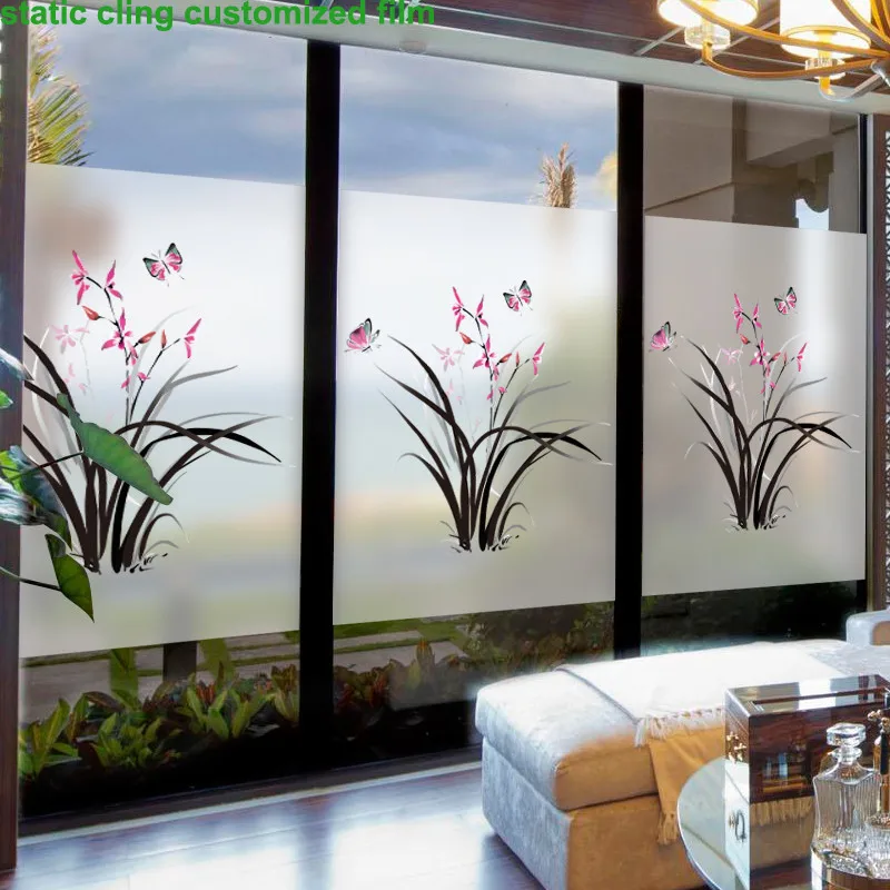 Wide 45cm Long 60cm Self Adhesive Static Cling Glass Window Film No Glue Privacy Stickers Waterproof Home Deocr Bedroom HQ76 | Дом и сад
