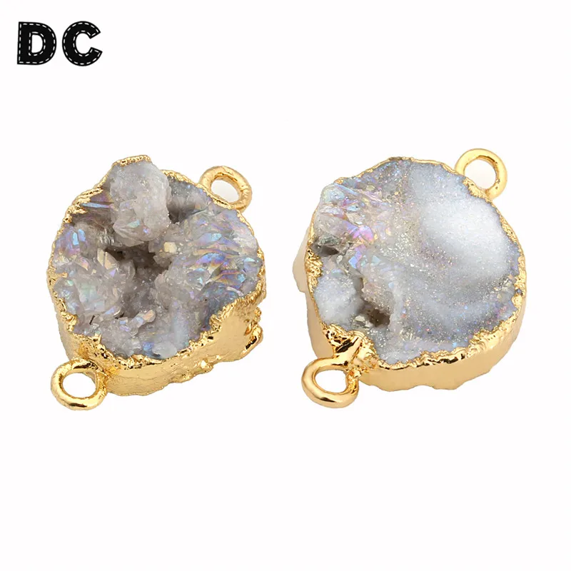 Мода 2020 золотой цвет большой натуральный камень необычный Шарм подвеска разъем 12