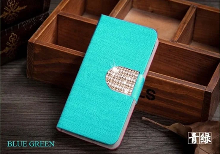Wiko Y80 чехол из искусственной кожи роскошный чехол-книжка чехол для Wiko Y 80 мобильный телефон стенд защита экрана задняя крышка сумка 5,99 дюймов - Цвет: MV Green diamond