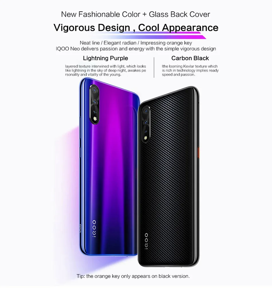 vivo iQOO мобильный телефон 6 ГБ 128 ГБ 6,4" Восьмиядерный Snapdragon 855 с 3 камерами 12 Мп+ 13 МП+ 2 Мп Android 9 4000 мАч NFC Смартфон