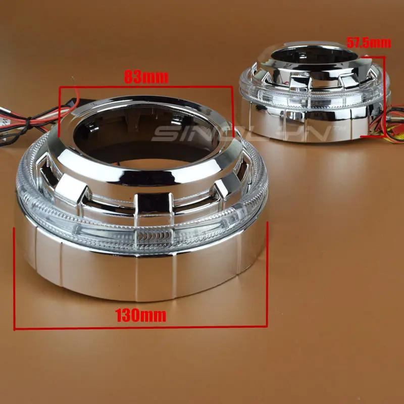 Sinolyn ангельские глазки Безель Светодиодный прожектор кожухи для Hella 3R G5/Koito Q5/WST