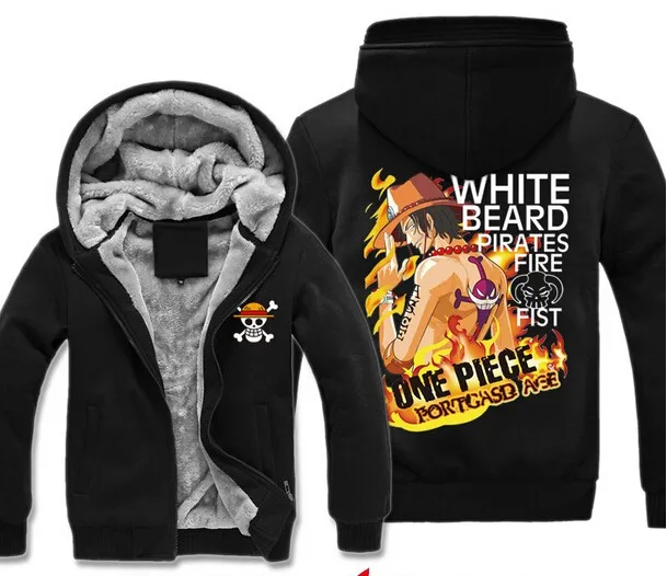 One Piece Japan Anime Luffy Chopper Print Cosplay Jacket Winter Men Women Plus Velvet Coat Thicken Zipper Hoodies Sweatshirt 6XL | Мужская