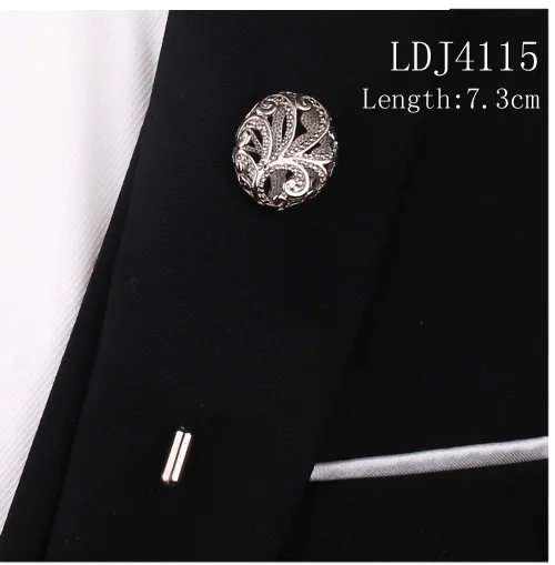 LDJ4115 Новая Серебристая булавка для одежды для Для мужчин Для женщин классический метр Зажимы для галстука Сплав Зажим для галстука костюмы булавка для галстука, воротника с украшением в виде кристаллов Бизнес Corbatas - Окраска металла: LDJ4115