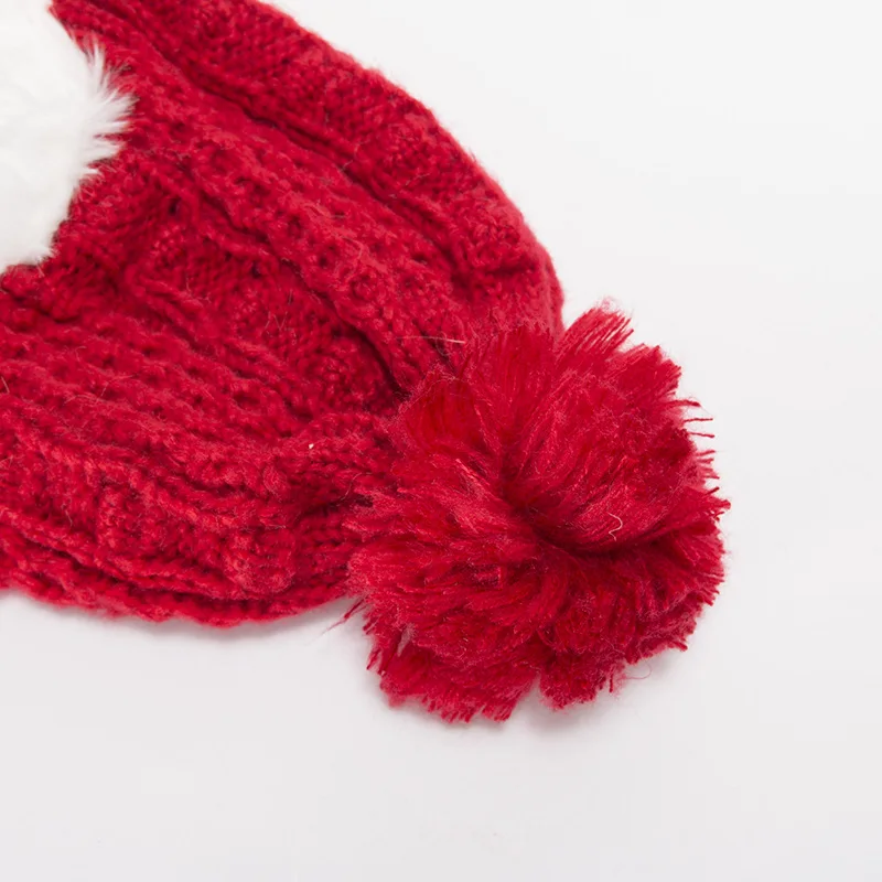 New Winter Women Knitted Bomber Hats Fur Warm Heating Female Hanging Ball Cap with Hair Ear Protector Russian Hat | Аксессуары для