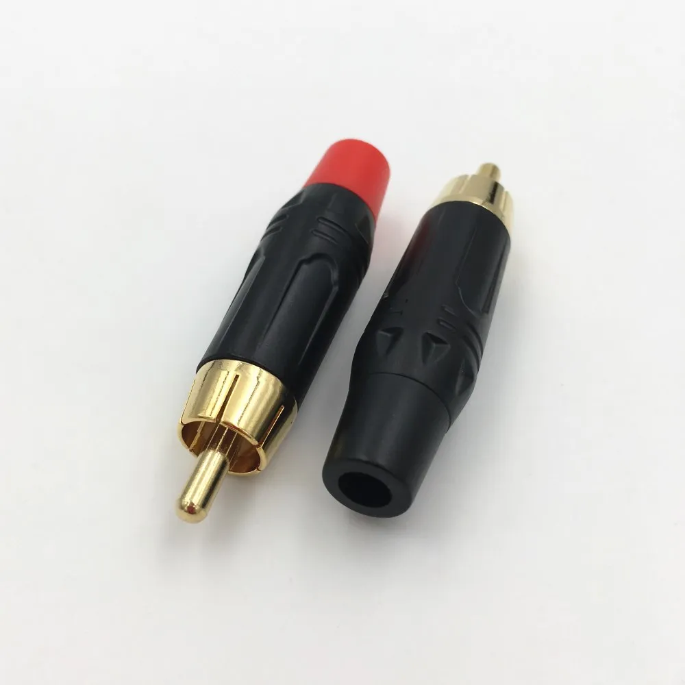 40 шт. высококачественный RCA паяльный разъем позолоченный аудиоадаптер черный и