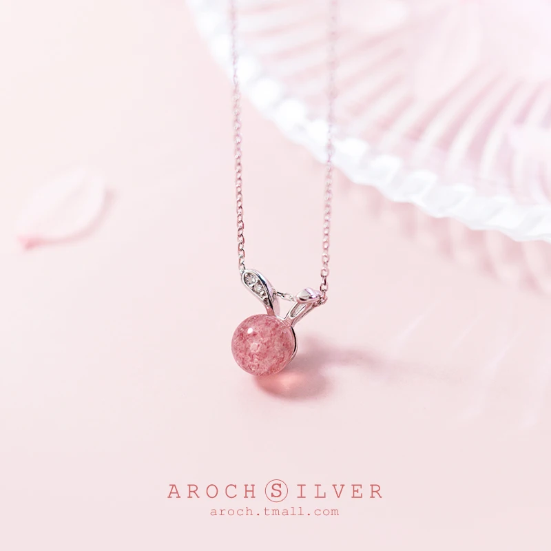 Женское серебряное ожерелье AROCH S925 в Корейском стиле с милыми заячьими ушками
