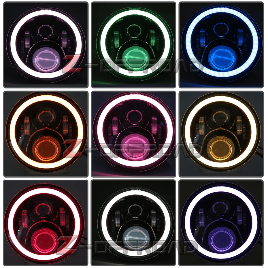 Для 97-16 Jeep Wrangler JK CJ LJ Hummer H1 H2 налобный фонарь RGB с пультом дистанционного