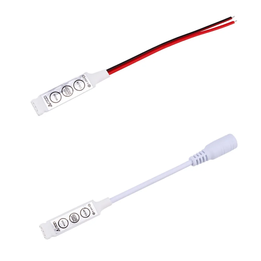 DC12V RGB светодиодный мини контроллер 3 клавиши с разъемом постоянного тока для