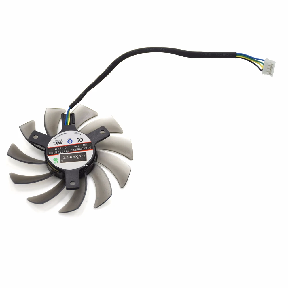 Новый 75 мм FD7010H12S 4PIN охлаждающий вентилятор GPU для MSI R6790 Twin Frozr II GTX 470 Radeon HD 6930 HD7970 ASUS