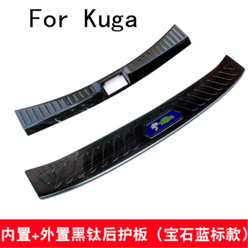 Black titanium Stainless Steel Rear Bumper Protector Sill Trunk Tread Plate Trim For Ford Kuga 2013-2018 Car styling | Автомобили и