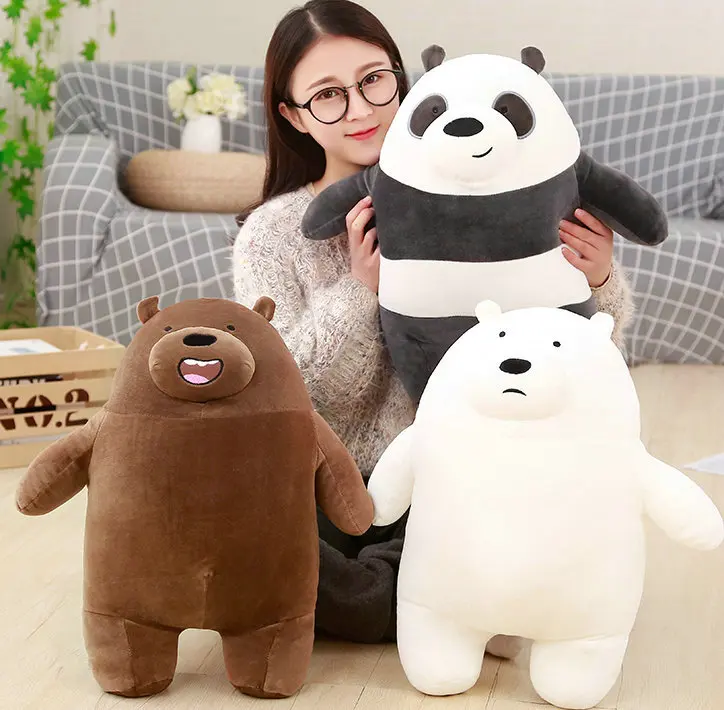 30/50 см мультик игрушки коричневый/белый панда плюшевые игрушки животных мягкий чехол для телефона из ПУ хлопка детские подушки