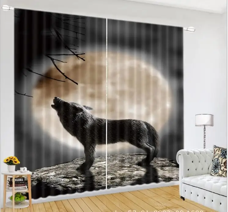 

3D Window Curtains Wheeze dog print Luxury Blackout Living Room kids Bedroom Hotel decorate Drapes Rideaux Cortinas pillowcase