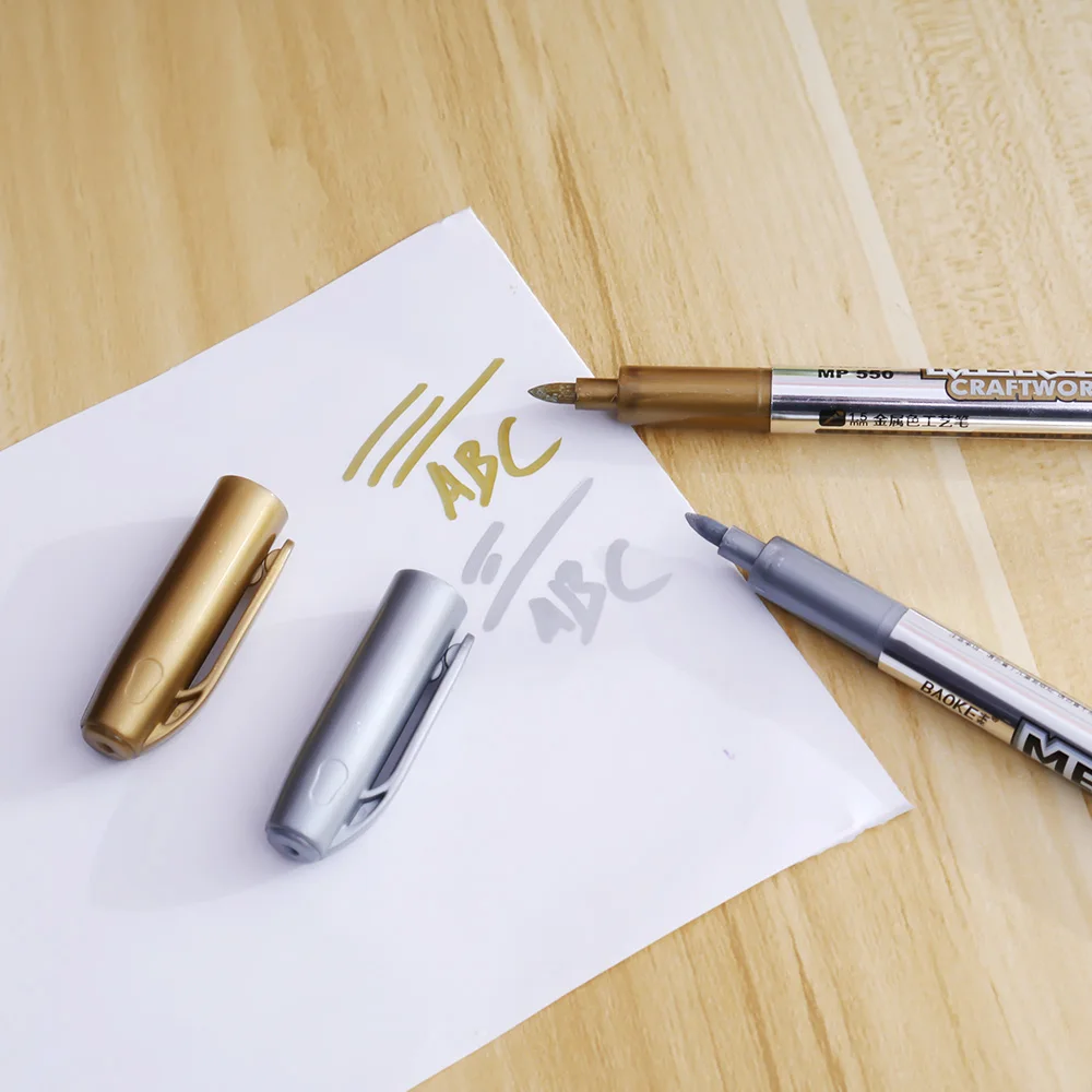 Ручка цветная металлическая золотистая и серебристая 1 5 мм шт.|marker pen|paint marker penmetal