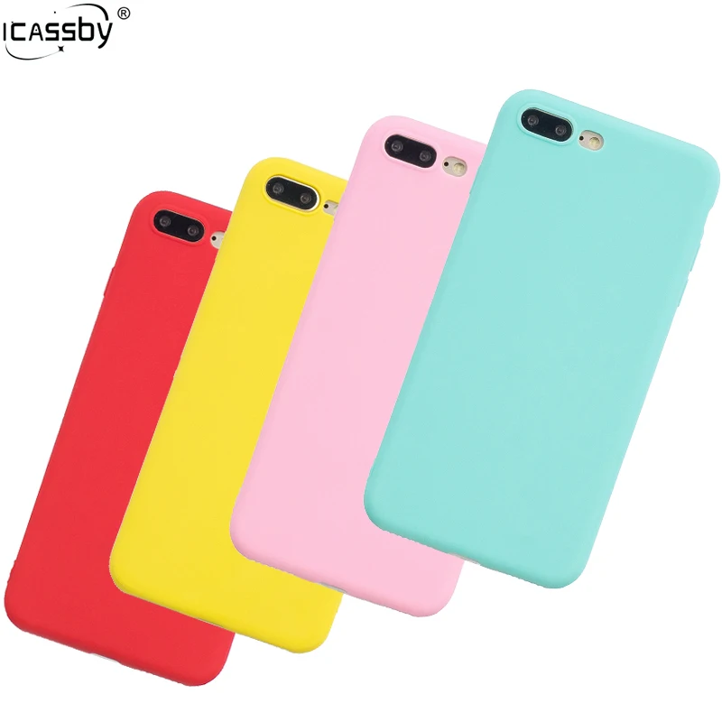 

For iPhone 8 Case Candy Color Ultrathin Soft TPU Candy Color Back Cover For Coque iPhone8 Plus Case For iPhone 8 8Plus Etui