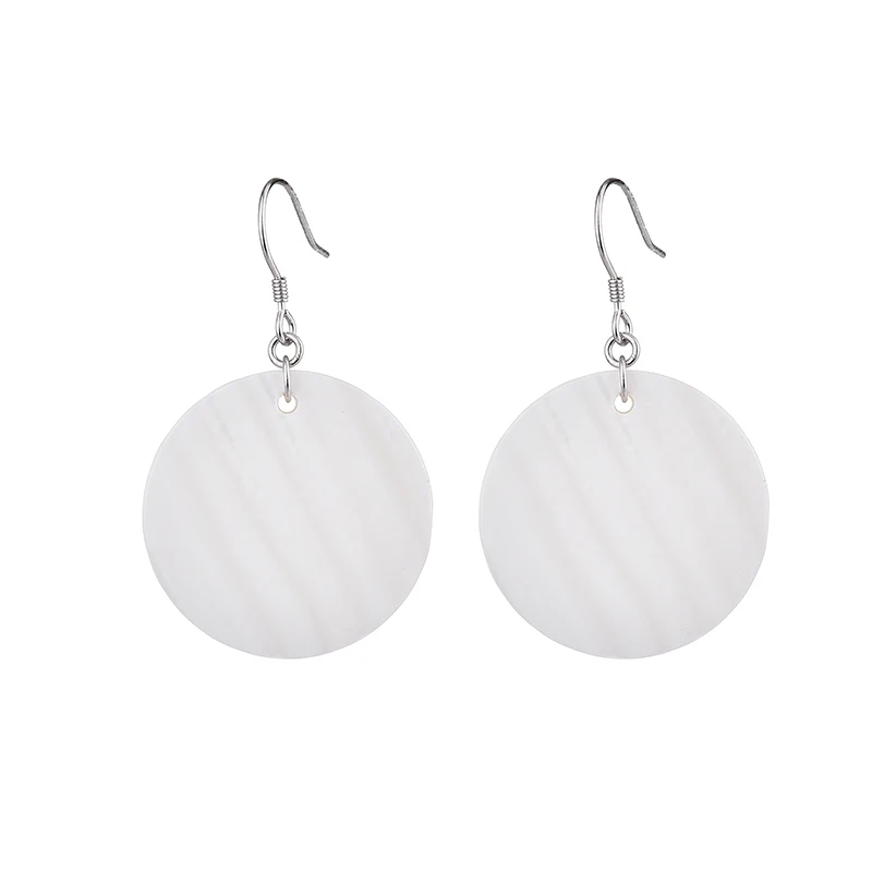 YANDA 925 Silver Round Shell Drop Earrings For Women Charming Bohemia Delicate Hook boucles d'oreilles Wedding Jewelry Girl Gift |