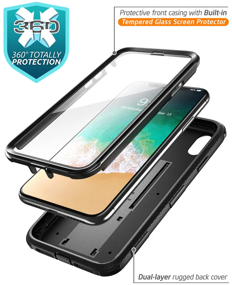 Чехол для iphone XR 6," i-Blason Armorbox полный корпус сверхмощный ударопрочный чехол с встроенной защитой экрана и подставкой