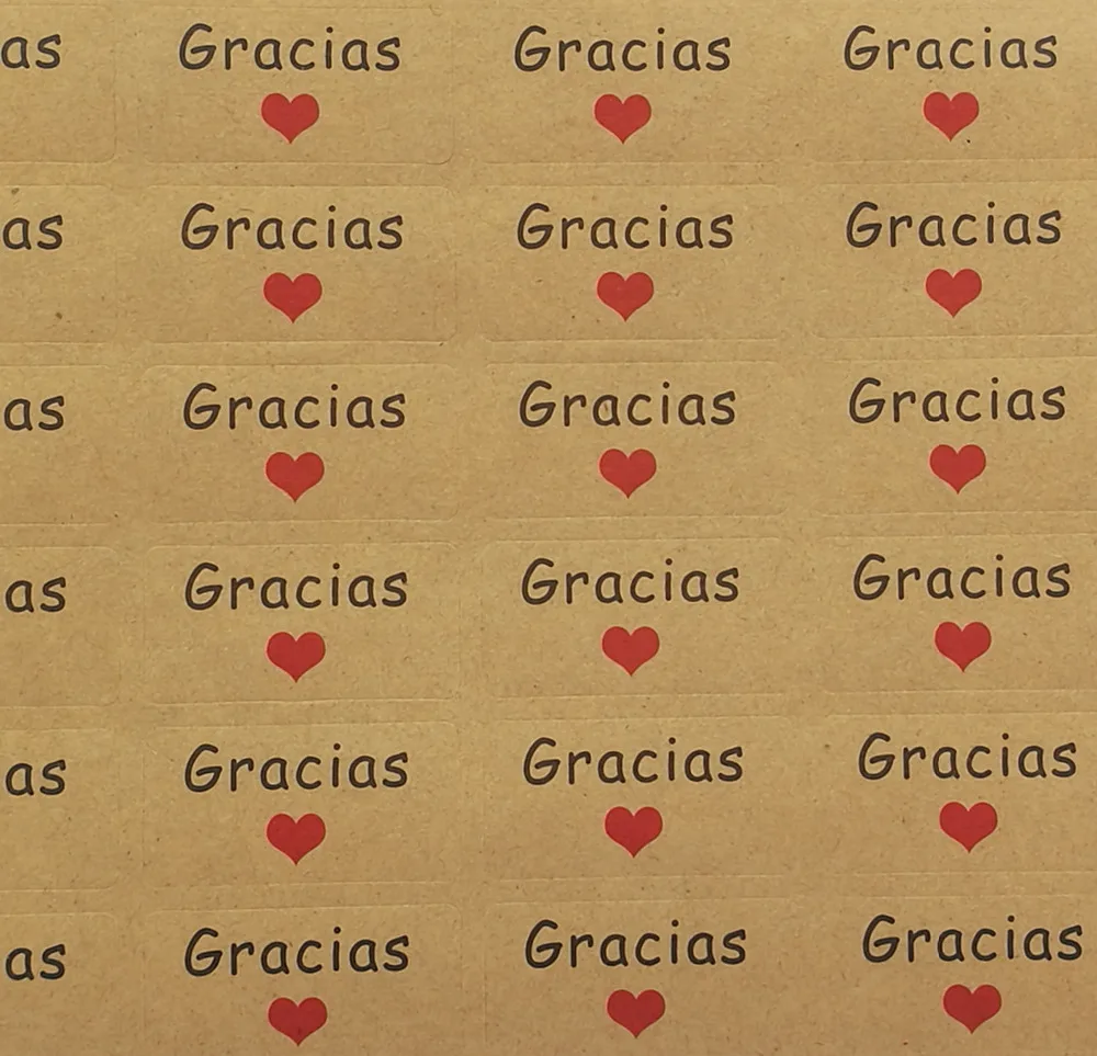 600PCS spain thank you Dandelion клейкие этикетки из крафт-бумаги red heart | Дом и сад