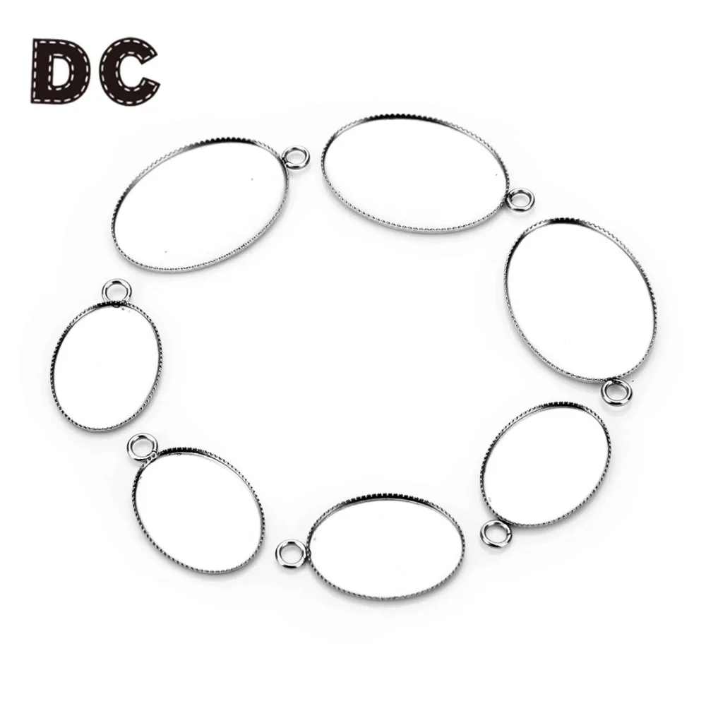 DC 20 шт./лот 13X1 8 мм/18x25мм овальная подвеска из нержавеющей стали основание кабошона