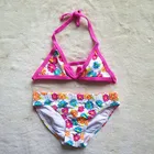 Финальная распродажа! Купальник для девочек с цветочным дизайном, купальник для девочек 4-14 лет, детский купальник из двух предметов, детская пляжная одежда