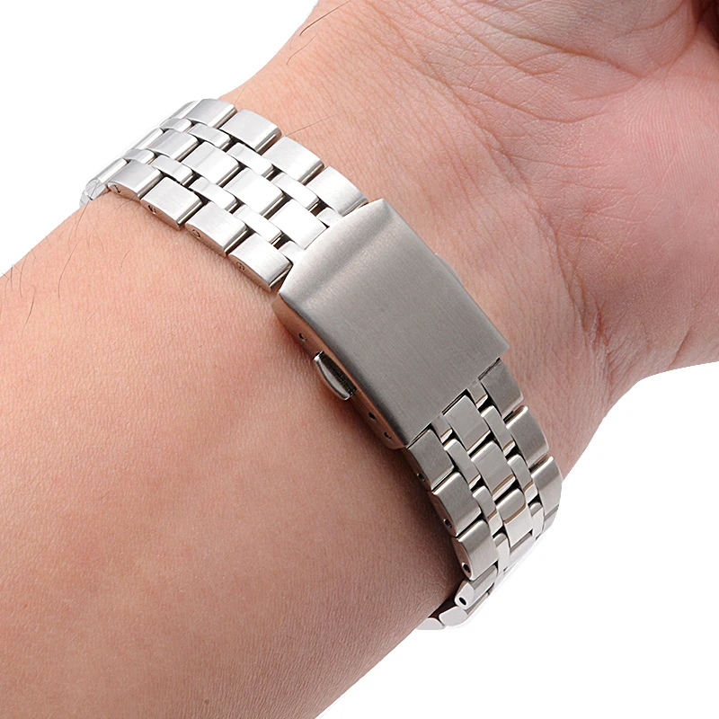 10MM 12MM 14MM 16MM 18MM 20MM Stainless Steel Watchbands Women Metal Watch Straps Silvery Golden Rose gold Watch bands