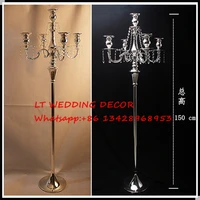150cm tall 5 arms crystal wedding centerpiecewedding candelabrawedding columncrystal pillar tall candle holder