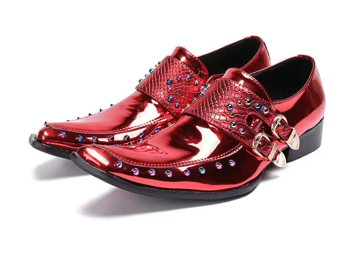 Stylish men's leather wedding shoes Derby business casual askew red comfortable breathable | Обувь