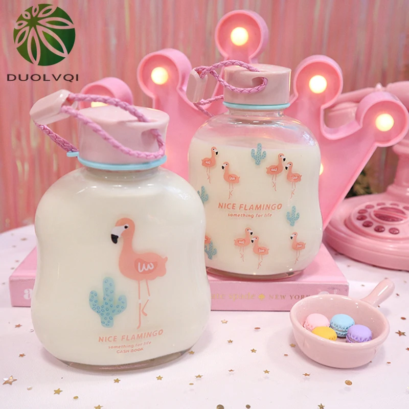 Творческий мультфильм стакан с Фламинго портативные бутылки для воды