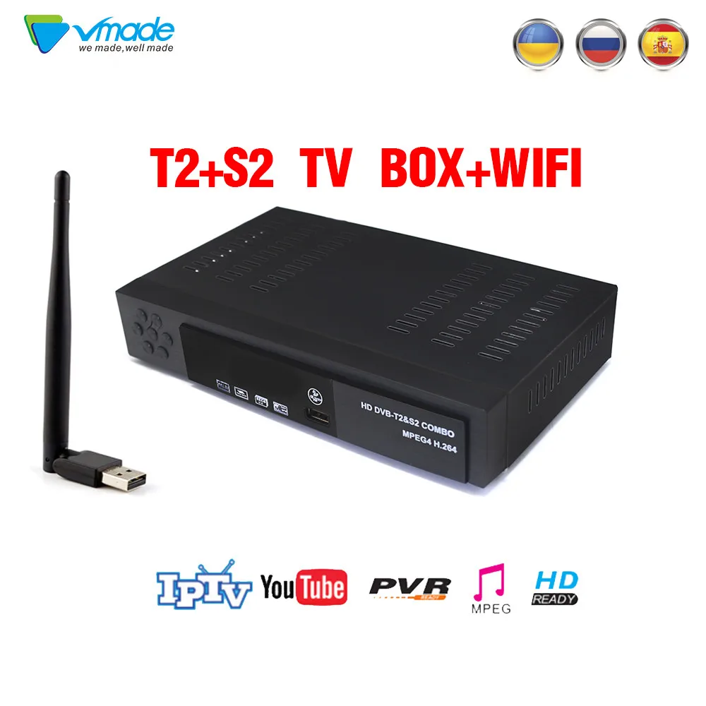 Vmade DVB T2 S2 8902 эфирный цифровой спутниковый ТВ приемник сигнала декодер тв коробка