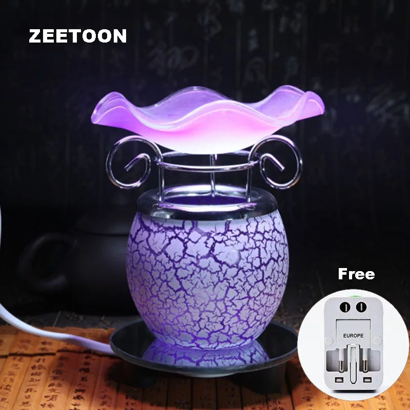 

Electric Essential Oil lamp Dimming Perfume Diffuser Bedroom Glass Aromatherapy Powder Incense Burner SPA Creative Home Decor