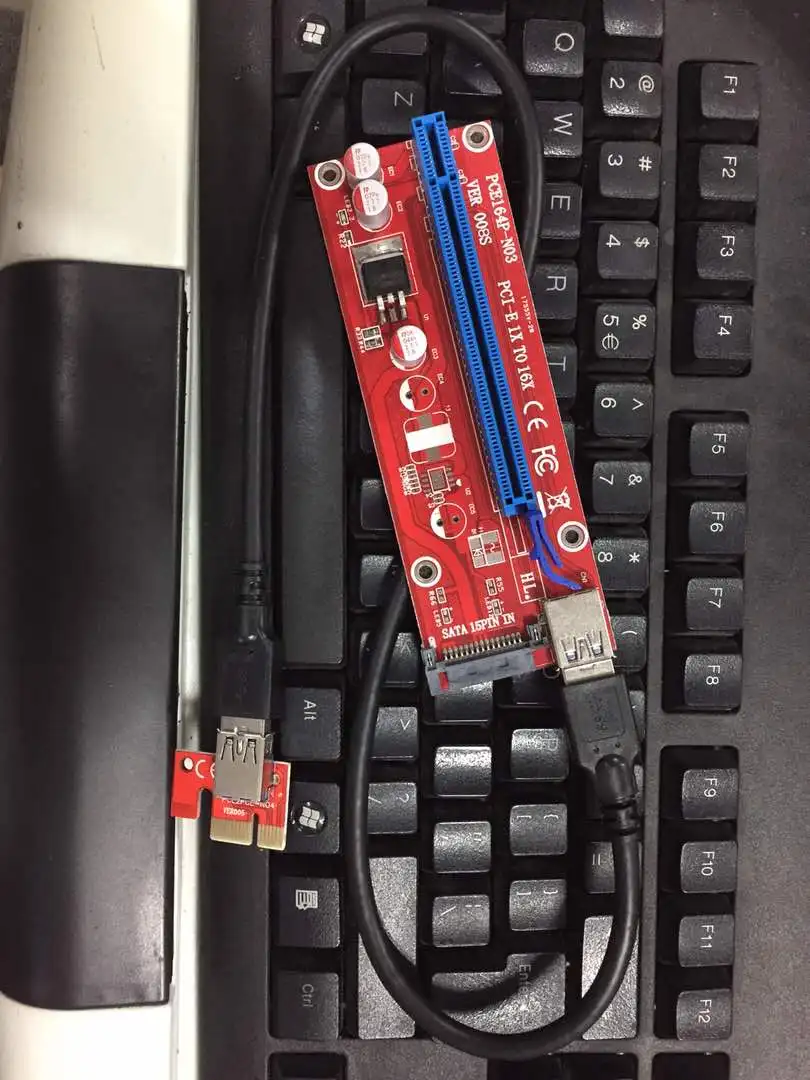 

100 шт./лот 2017 горячий продукт risers pci e VER008S x1 x16 sata Блок питания PCI-e riser